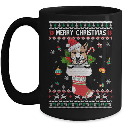 Merry Christmas Corgi In Sock Dog Funny Ugly Xmas Mug Coffee Mug | Teecentury.com