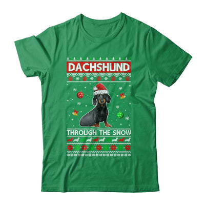 Merry Christmas Dachshund Through The Snow Funny Dog Lover T-Shirt & Sweatshirt | Teecentury.com