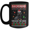 Merry Christmas Dachshund Through The Snow Funny Dog Lover Mug Coffee Mug | Teecentury.com