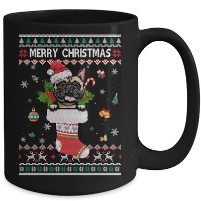 Merry Christmas French Bulldog In Sock Dog Funny Ugly Xmas Mug Coffee Mug | Teecentury.com