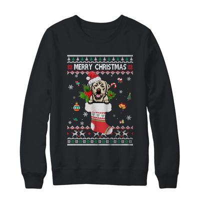 Merry Christmas Labrador In Sock Dog Funny Ugly Xmas T-Shirt & Sweatshirt | Teecentury.com
