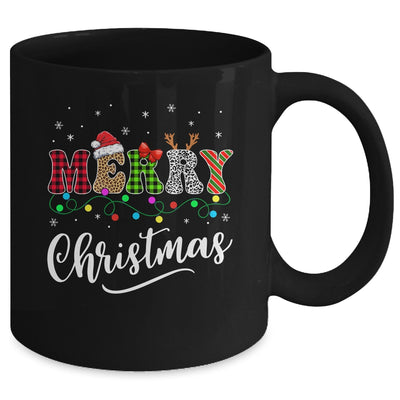 Merry Christmas Leopard Buffalo Red Plaid For Men Women Mug | teecentury