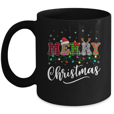 Merry Christmas Leopard Buffalo Red Plaid For Men Women Mug | teecentury