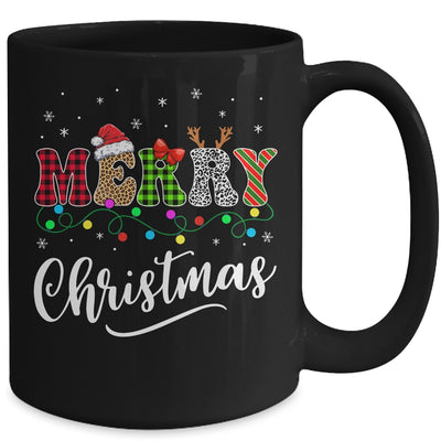 Merry Christmas Leopard Buffalo Red Plaid For Men Women Mug | teecentury