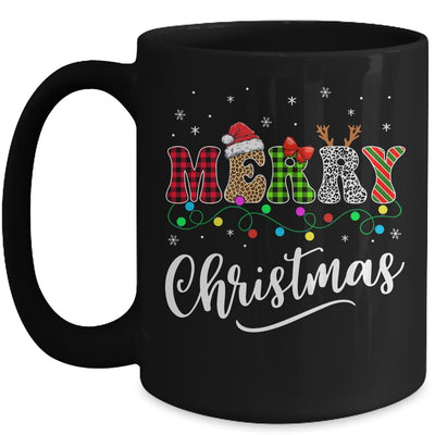 Merry Christmas Leopard Buffalo Red Plaid For Men Women Mug | teecentury