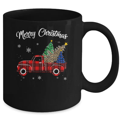 Merry Christmas Leopard Buffalo Truck Tree Red Plaid Mug Coffee Mug | Teecentury.com