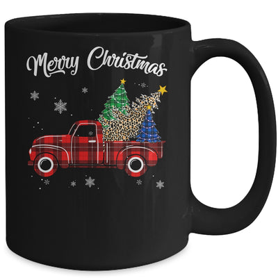 Merry Christmas Leopard Buffalo Truck Tree Red Plaid Mug Coffee Mug | Teecentury.com