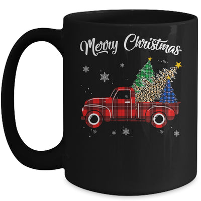 Merry Christmas Leopard Buffalo Truck Tree Red Plaid Mug Coffee Mug | Teecentury.com