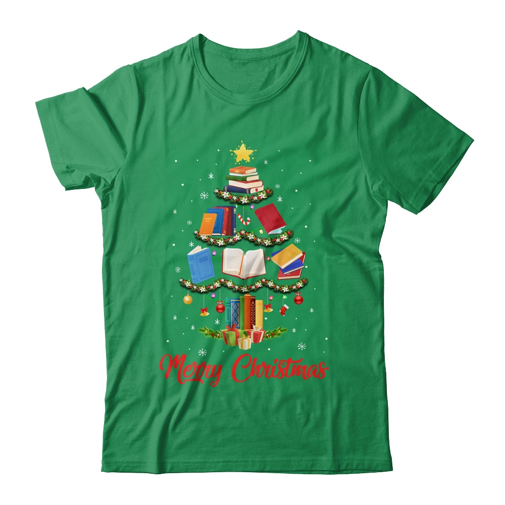 Merry Christmas Library Tree Cute Book Lover Librarian Shirt & Sweatshirt | teecentury