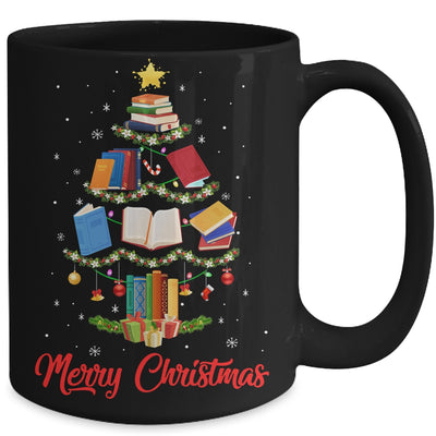 Merry Christmas Library Tree Cute Book Lover Librarian Mug | teecentury