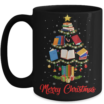 Merry Christmas Library Tree Cute Book Lover Librarian Mug | teecentury
