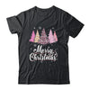 Merry Christmas Pink Leopard Print Christmas Tree Women Shirt & Sweatshirt | teecentury