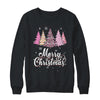 Merry Christmas Pink Leopard Print Christmas Tree Women Shirt & Sweatshirt | teecentury