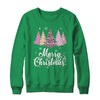 Merry Christmas Pink Leopard Print Christmas Tree Women Shirt & Sweatshirt | teecentury