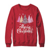 Merry Christmas Pink Leopard Print Christmas Tree Women Shirt & Sweatshirt | teecentury