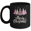 Merry Christmas Pink Leopard Print Christmas Tree Women Mug | teecentury