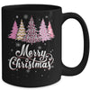 Merry Christmas Pink Leopard Print Christmas Tree Women Mug | teecentury