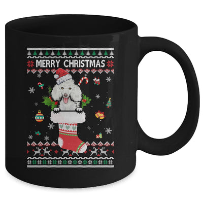 Merry Christmas Poodle In Sock Dog Funny Ugly Xmas Mug Coffee Mug | Teecentury.com