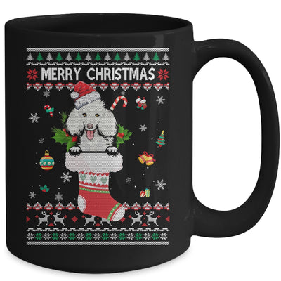 Merry Christmas Poodle In Sock Dog Funny Ugly Xmas Mug Coffee Mug | Teecentury.com