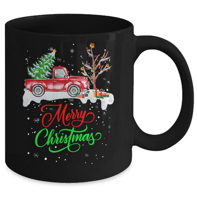 Merry Christmas Red Truck Christmas Tree Lights Snow Mug Coffee Mug | Teecentury.com