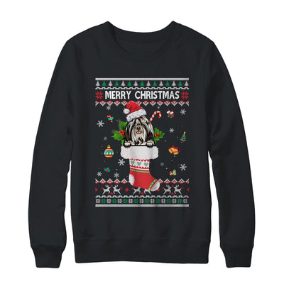 Merry Christmas Shih Tzu In Sock Dog Funny Ugly Xmas T-Shirt & Sweatshirt | Teecentury.com