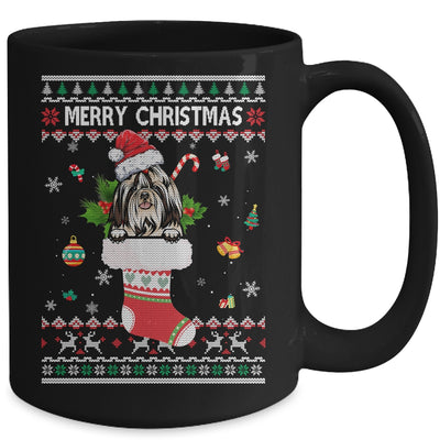 Merry Christmas Shih Tzu In Sock Dog Funny Ugly Xmas Mug Coffee Mug | Teecentury.com