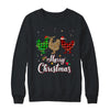 Merry Christmas Three Chicken Buffalo Leopard Red Plaid T-Shirt & Sweatshirt | Teecentury.com