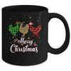 Merry Christmas Three Chicken Buffalo Leopard Red Plaid Mug Coffee Mug | Teecentury.com