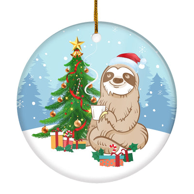 Merry Christmas Tree Sloth Christmas Tree Ornament Ornament | Teecentury.com