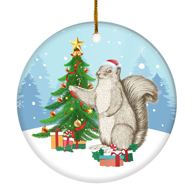 Merry Christmas Tree Squirrel Christmas Tree Ornament Ornament | Teecentury.com