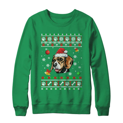 Merry Christmas Ugly Xmas Beagle Santa Hat Funny Shirt & Sweatshirt | teecentury