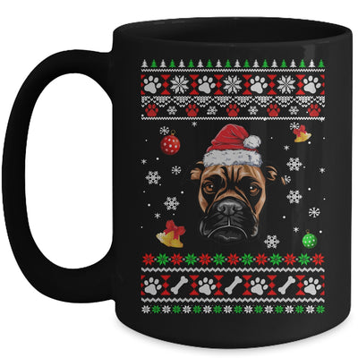Merry Christmas Ugly Xmas Boxer Santa Hat Funny Mug | teecentury