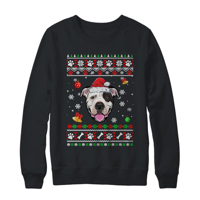 Merry Christmas Ugly Xmas Bull Terrier Santa Hat Funny Shirt & Sweatshirt | teecentury