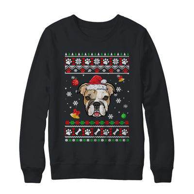 Merry Christmas Ugly Xmas Bulldog Santa Hat Funny Shirt & Sweatshirt | teecentury