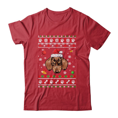 Merry Christmas Ugly Xmas Dachshund Santa Hat Funny Shirt & Sweatshirt | teecentury