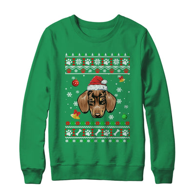 Merry Christmas Ugly Xmas Dachshund Santa Hat Funny Shirt & Sweatshirt | teecentury