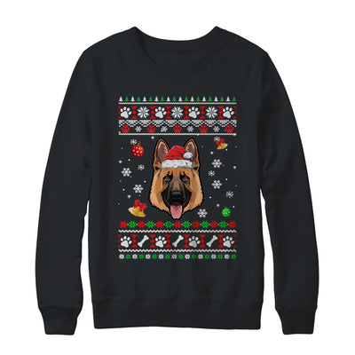 Merry Christmas Ugly Xmas German Shepherd Santa Hat Funny Shirt & Sweatshirt | teecentury