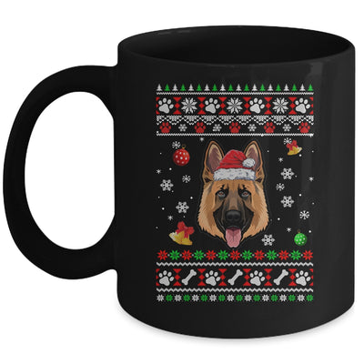 Merry Christmas Ugly Xmas German Shepherd Santa Hat Funny Mug | teecentury