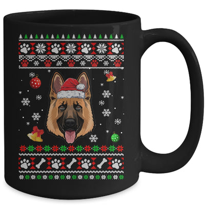 Merry Christmas Ugly Xmas German Shepherd Santa Hat Funny Mug | teecentury