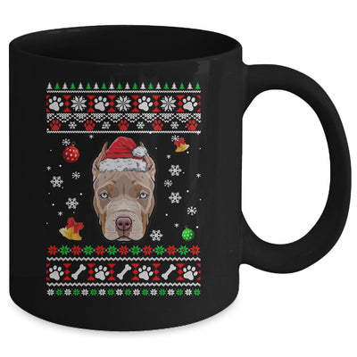 Merry Christmas Ugly Xmas Pitbull Santa Hat Funny Mug | teecentury