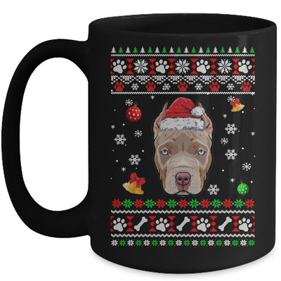 Merry Christmas Ugly Xmas Pitbull Santa Hat Funny Mug | teecentury