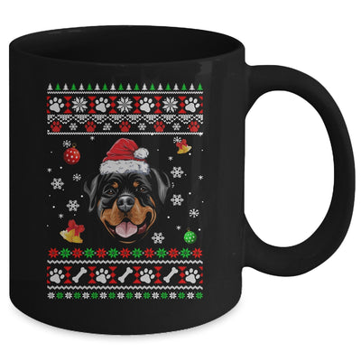 Merry Christmas Ugly Xmas Rottweiler Santa Hat Funny Mug | teecentury