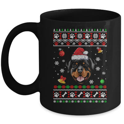 Merry Christmas Ugly Xmas Rottweiler Santa Hat Funny Mug | teecentury