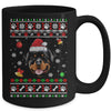 Merry Christmas Ugly Xmas Rottweiler Santa Hat Funny Mug | teecentury