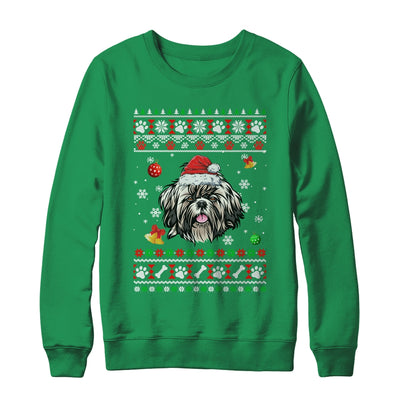 Merry Christmas Ugly Xmas Shih Tzu Santa Hat Funny Shirt & Sweatshirt | teecentury