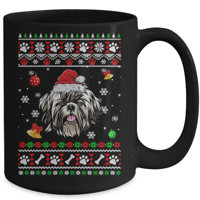 Merry Christmas Ugly Xmas Shih Tzu Santa Hat Funny Mug | teecentury