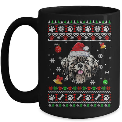 Merry Christmas Ugly Xmas Shih Tzu Santa Hat Funny Mug | teecentury