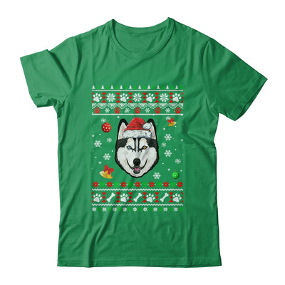 Merry Christmas Ugly Xmas Siberian Husky Santa Hat Funny Shirt & Sweatshirt | teecentury