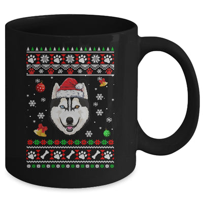 Merry Christmas Ugly Xmas Siberian Husky Santa Hat Funny Mug | teecentury