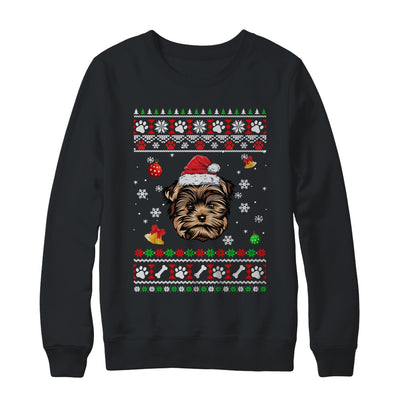 Merry Christmas Ugly Xmas Yorkie Santa Hat Funny Shirt & Sweatshirt | teecentury